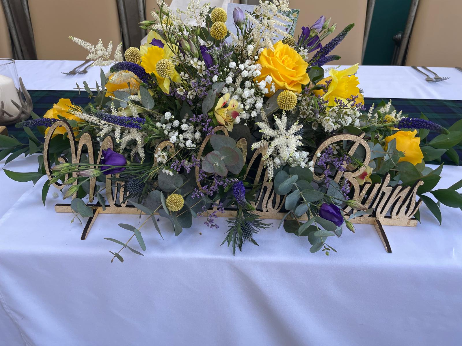 Decorated wedding table